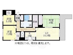 茶屋ヶ坂パーク・マンション 3LDKの間取図画像