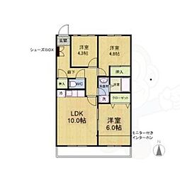 エイブル'21 3LDKの間取図画像