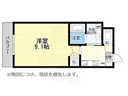 ヴァンクール御器所 1Kの間取図画像