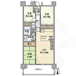 カルティア瑞穂が丘 3LDKの間取図画像