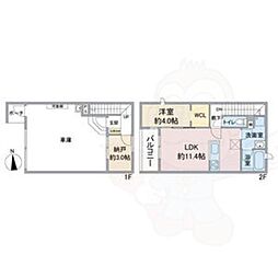 PLUM植田東 2LDKの間取図画像