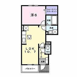 アクアノーヴァB 1LDKの間取図画像