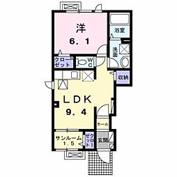 ラ・ファミーユ5 1LDKの間取図画像