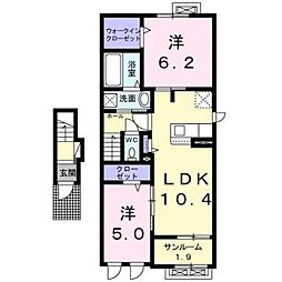 ノイ・ユウユウ3 2LDKの間取図画像