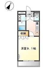 プリオール 1Kの間取図画像