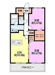プレアデス 2LDKの間取図画像