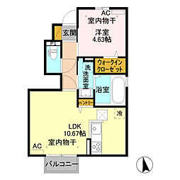 アルブル・カメリア2 1LDKの間取図画像