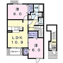 T・パセオ 2LDKの間取図画像