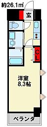 MDIグランコンディール室町 6階1Kの間取り