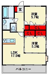間取図画像 2LDK