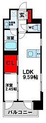 プレジデンス ざ 三萩野 1LDKの間取図画像