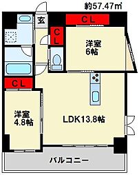 ベルコモンズ 2LDKの間取図画像