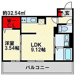 Ariga10 1LDKの間取図画像
