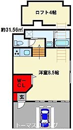T-THESTYLE 1Kの間取図画像