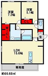 イゾラ 2LDKの間取図画像