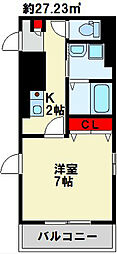 クリス戸ノ上 1Kの間取図画像