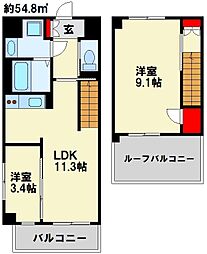 仮称)若富士町マンション 1LDKの間取図画像