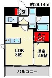 グランフォーレ小倉シティタワー 1LDKの間取図画像