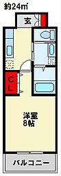 さくら館 1Kの間取図画像