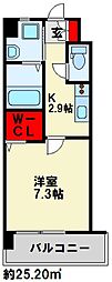 オーヴィジョンクラス浅香通り 1Kの間取図画像