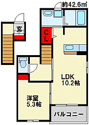 ルミナス 1LDKの間取図画像