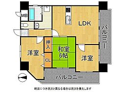 クレール郡山筒井 3LDKの間取図画像