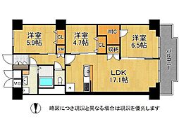 藤和奈良ハイタウン1号棟 3LDKの間取図画像