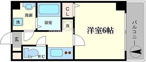 グランパシフィック松虫通 ｜大阪府大阪市阿倍野区松虫通1丁目(賃貸マンション1K・6階・21.30㎡)の写真 その2