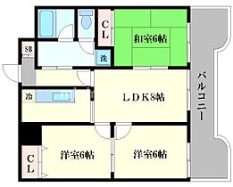 エクセル難波 1104 ｜ 大阪府大阪市浪速区難波中3丁目12番地3号（賃貸マンション3LDK・11階・65.50㎡） その2