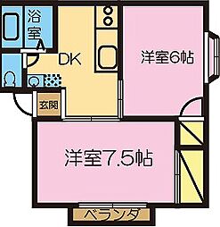 ヨコザワヒルズ12 2DKの間取図画像