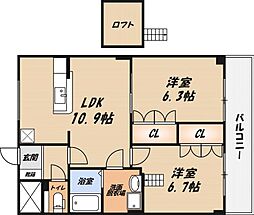 間取図画像 2LDK