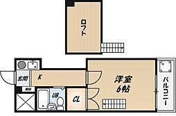 アルデール富田 1Kの間取図画像