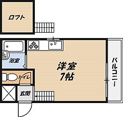 FKビル ワンルームの間取図画像