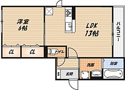 ダイワシティータカツキ 1LDKの間取図画像