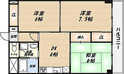 エステートピア吉田 3DKの間取図画像