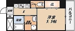 エスペランサ河中 1Kの間取図画像