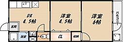 大協マンション 2DKの間取図画像