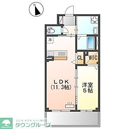 ブロッサム 3階1LDKの間取り