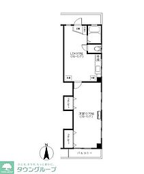 グリーンマンション 2階1DKの間取り