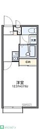 レオパレスグリーンハート 2階1Kの間取り