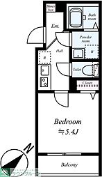 GRADUS新河岸II 1Kの間取図画像