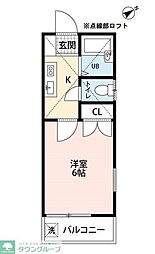 ハイツ霞ケ関 1Kの間取図画像