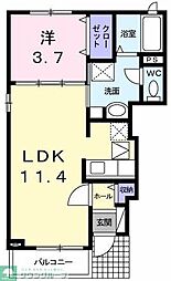 グラン・フィオーレB 1LDKの間取図画像