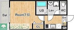 (仮称)ジーメゾン入間東藤沢フジリア 1Kの間取図画像