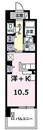 エストラット狭山 ワンルームの間取図画像