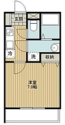 狭山市入間川3丁目アパート 1Kの間取図画像