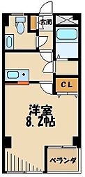 プティクール 1Kの間取図画像