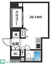 伊勢原七番館 ワンルームの間取図画像