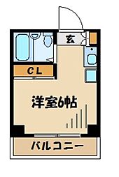 マンションタキク ワンルームの間取図画像