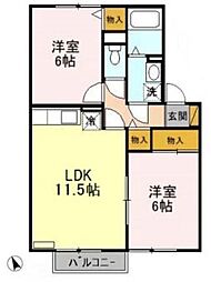 アクシス・A 2LDKの間取図画像